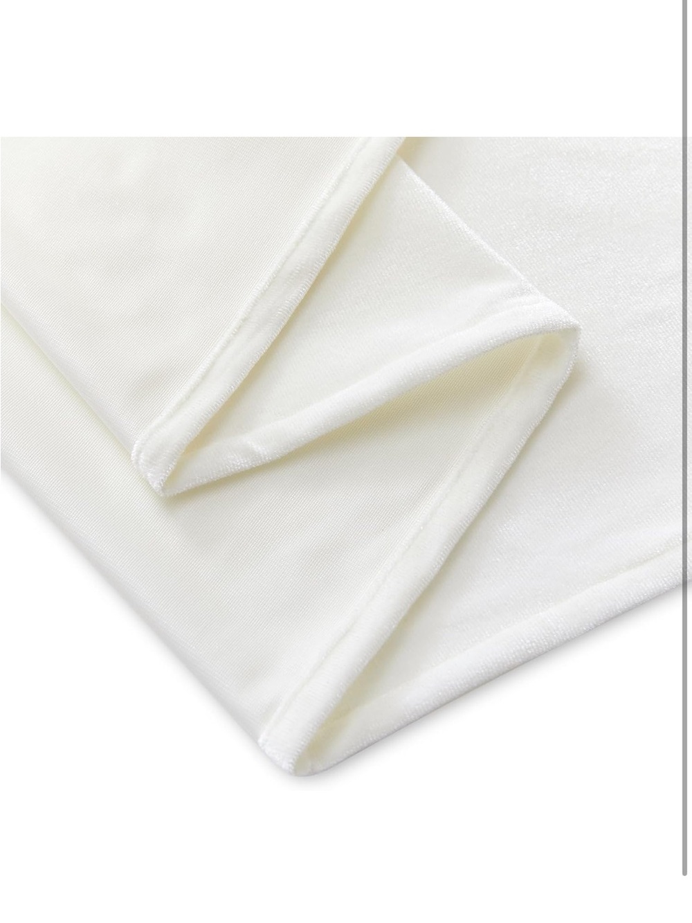 NEW White Velvet Tablecloth, 60” x 102” - Picture 7 of 7